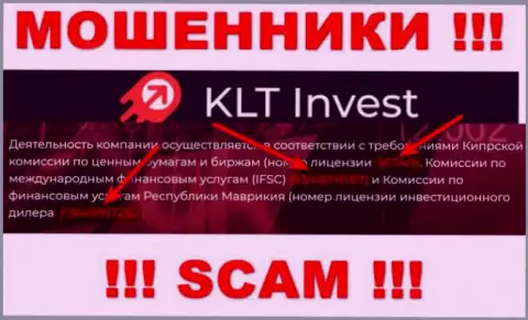 Хоть KLT Invest и представляют на web-ресурсе номер лицензии, помните - они все равно ЛОХОТРОНЩИКИ !!!