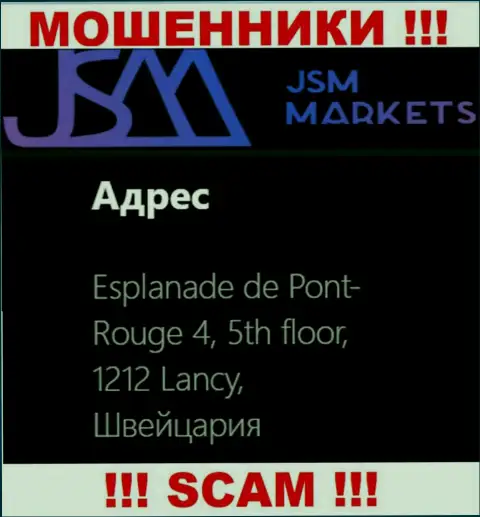 Довольно-таки опасно сотрудничать с мошенниками JSM Markets, они указали фейковый официальный адрес