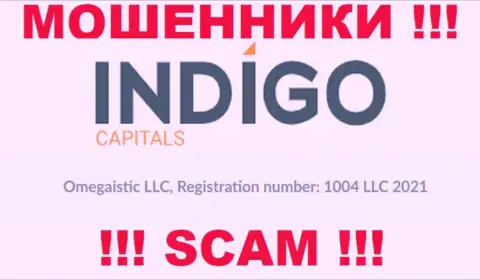 Регистрационный номер еще одной мошеннической конторы IndigoCapitals - 1004 LLC 2021