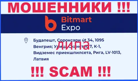 Адрес регистрации компании Bitmart Expo липовый - иметь дело с ней не стоит