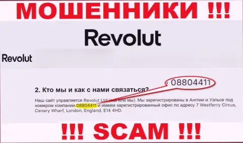 Будьте очень осторожны, наличие номера регистрации у организации Револют Лтд (08804411) может быть заманухой