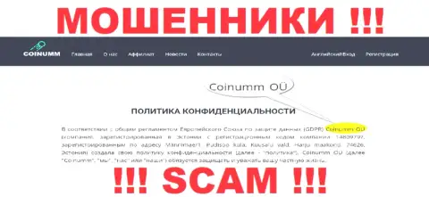 Юр. Лицо мошенников Коинумм, инфа с официального интернет-сервиса ворюг