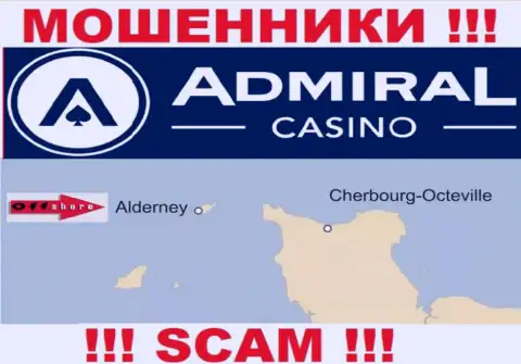 Т.к. Admiral Casino пустили свои корни на территории Алдерней, прикарманенные денежные средства от них не вернуть