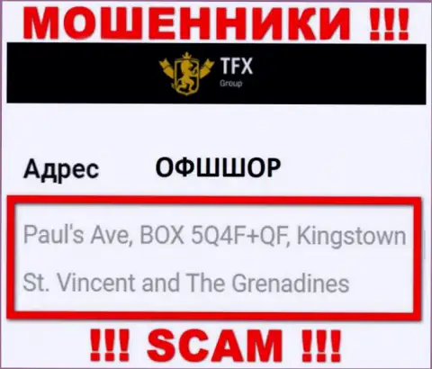 Не работайте совместно с организацией TFX FINANCE GROUP LTD - указанные воры спрятались в офшоре по адресу Paul's Ave, BOX 5Q4F+QF, Kingstown, St. Vincent and The Grenadines