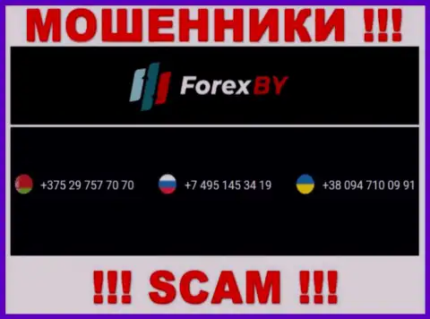 Надувательством жертв интернет-мошенники из компании Forex BY заняты с различных номеров телефонов
