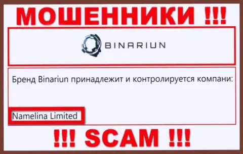 Вы не сможете сберечь собственные финансовые вложения работая с конторой Binariun Net, даже если у них есть юридическое лицо Namelina Limited