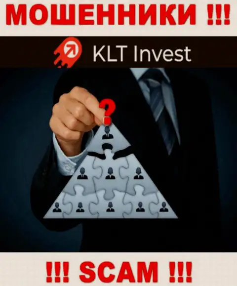 Нет возможности узнать, кто конкретно является прямым руководством организации KLTInvest Com - это стопроцентно мошенники