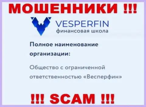 Инфа про юридическое лицо internet ворюг VesperFin - ООО Весперфин, не сохранит Вас от их лап