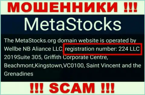 Регистрационный номер конторы MetaStocks Org - 224 LLC 2019