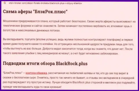 BlackRock Plus - это МОШЕННИКИ !!! Сливают денежные вложения доверчивых людей (обзор)