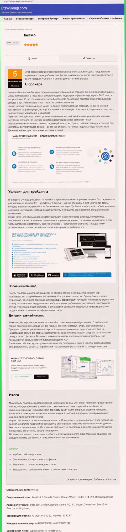 Интернет-портал OtzyvDengi Com опубликовал информационный материал о FOREX дилинговой организации INVFX Eu