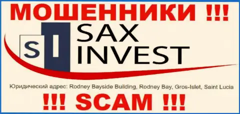 Деньги из конторы SaxInvest вернуть обратно нельзя, т.к. расположены они в офшоре - Rodney Bayside Building, Rodney Bay, Gros-Islet, Saint Lucia