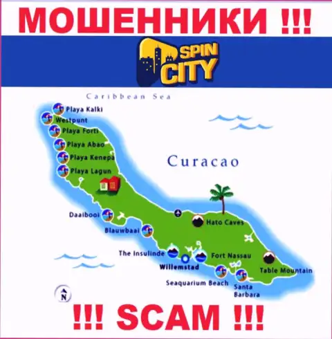 Официальное место регистрации СпинСити на территории - Curacao