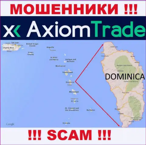 На своем интернет-ресурсе Axiom-Trade Pro указали, что они имеют регистрацию на территории - Dominica