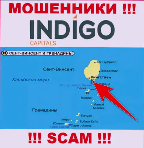 Ворюги Indigo Capitals базируются на офшорной территории - Кингстаун, Сент-Винсент и Гренадины