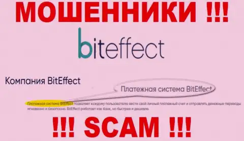 Будьте бдительны, род деятельности Bit Effect, Платежная система - обман !!!