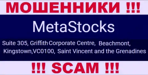 На официальном интернет-сервисе MetaStocks размещен адрес указанной компании - Suite 305, Griffith Corporate Centre, Beachmont, Kingstown, VC0100, Saint Vincent and the Grenadines (офшорная зона)