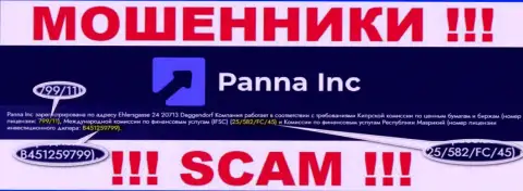 Мошенники Panna Inc нагло надувают своих клиентов, хотя и представили лицензию на интернет-ресурсе