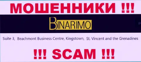 Binarimo - это интернет кидалы !!! Скрылись в оффшоре по адресу Сьюит 3, Бичмонт Бизнес Центр, Кингстаун, Сент-Винсент и Гренадины и выманивают депозиты клиентов