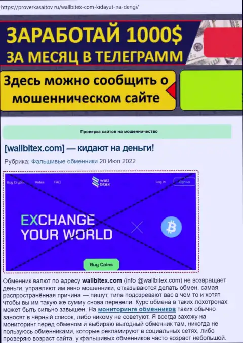 WallBitex Com - это МОШЕННИК ! Обзор о том, как в компании оставляют без средств реальных клиентов