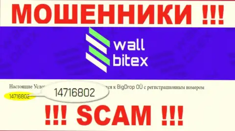 В интернет сети промышляют разводилы Wall Bitex !!! Их номер регистрации: 14716802