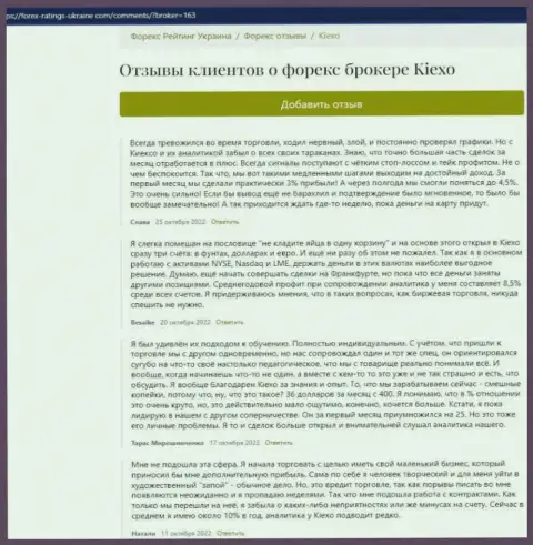 Некоторые отзывы о брокере Киексо, опубликованные на сайте Forex-Ratings-Ukraine Com