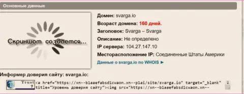 Возраст домена форекс дилера Сварга, согласно инфы, полученной на web-сайте довериевсети рф